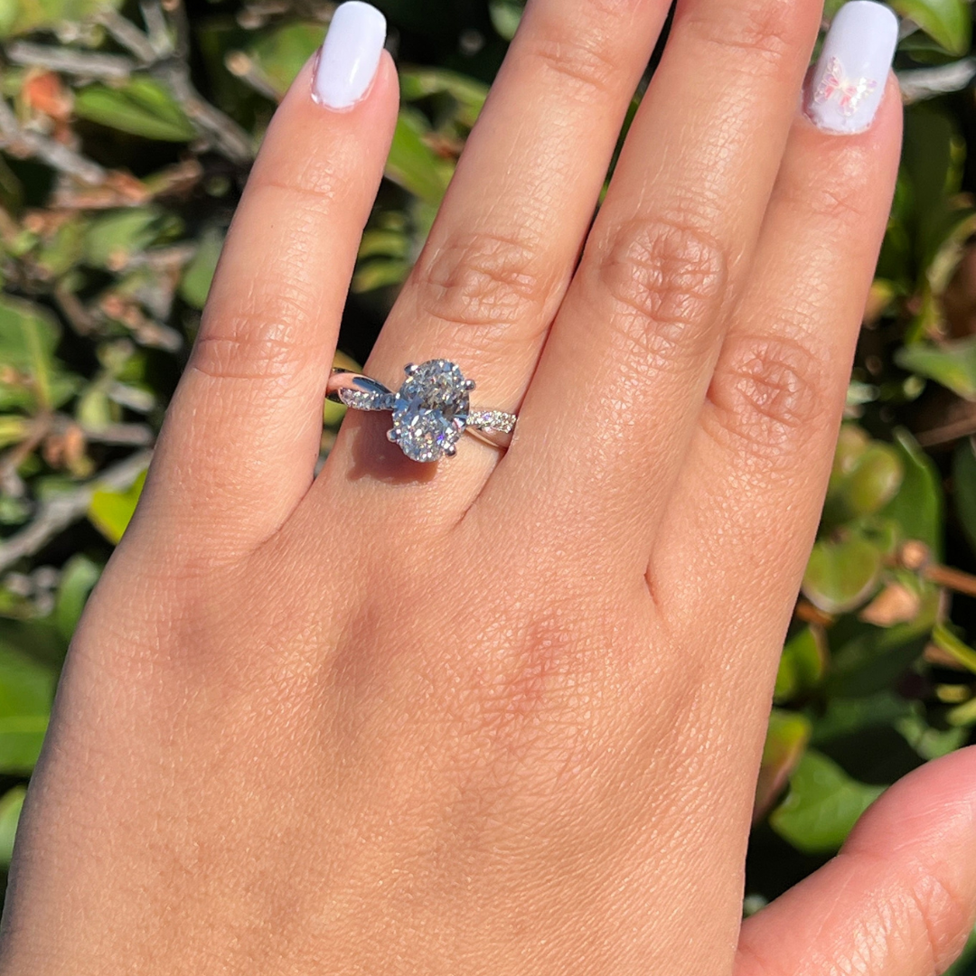 2 CT Oval Infinity Engagement Ring - Moissanite Diamond