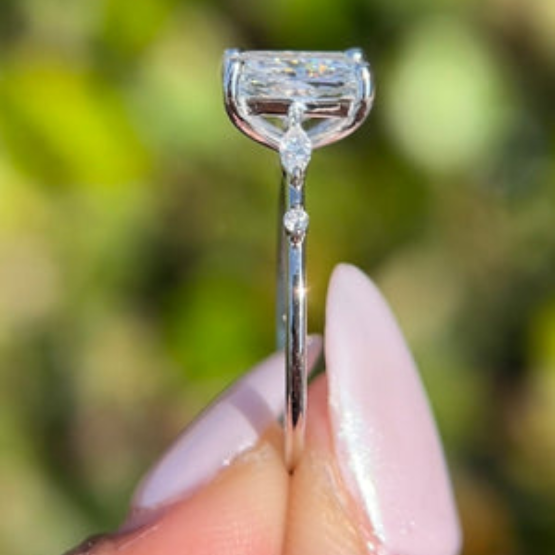 Radiant Solitaire Moissanite Ring