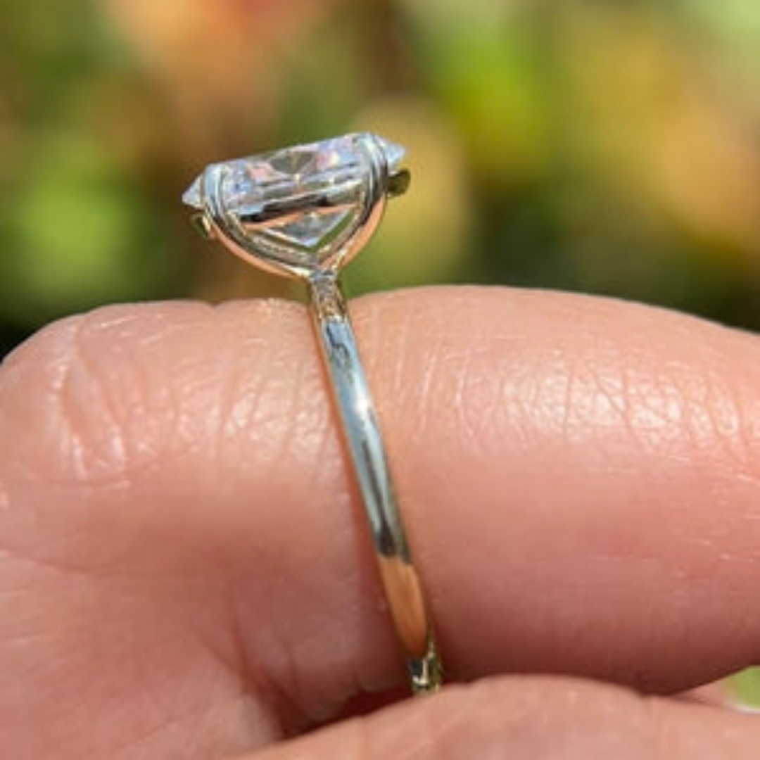2 CT Oval Cut Solitaire Engagement Ring - Moissanite Diamond