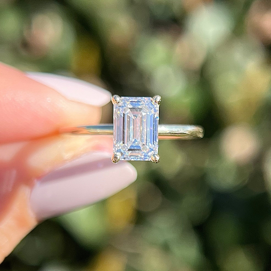 2 CT Emerald Cut Solitaire Engagement Ring - Lab Grown Diamond