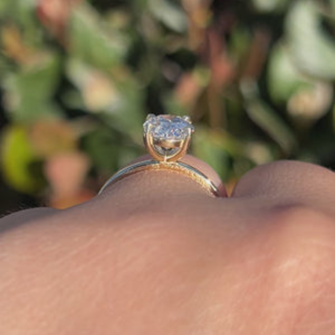2 CT Oval Cut Solitaire Engagement Ring - Lab Grown Diamond
