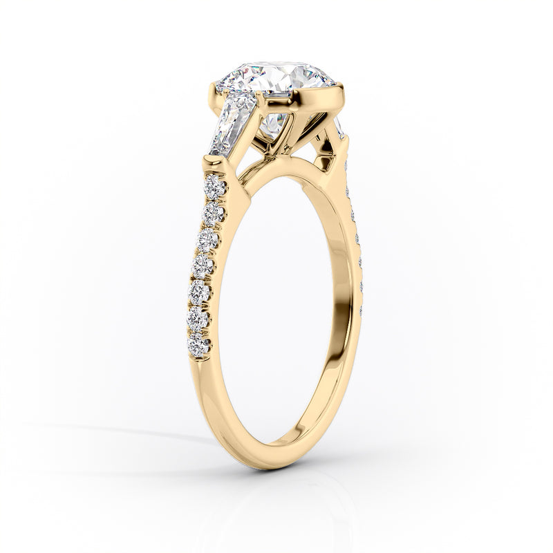 1 CT Radiant Cut Half Bezel Engagement Ring - Moissanite Diamond