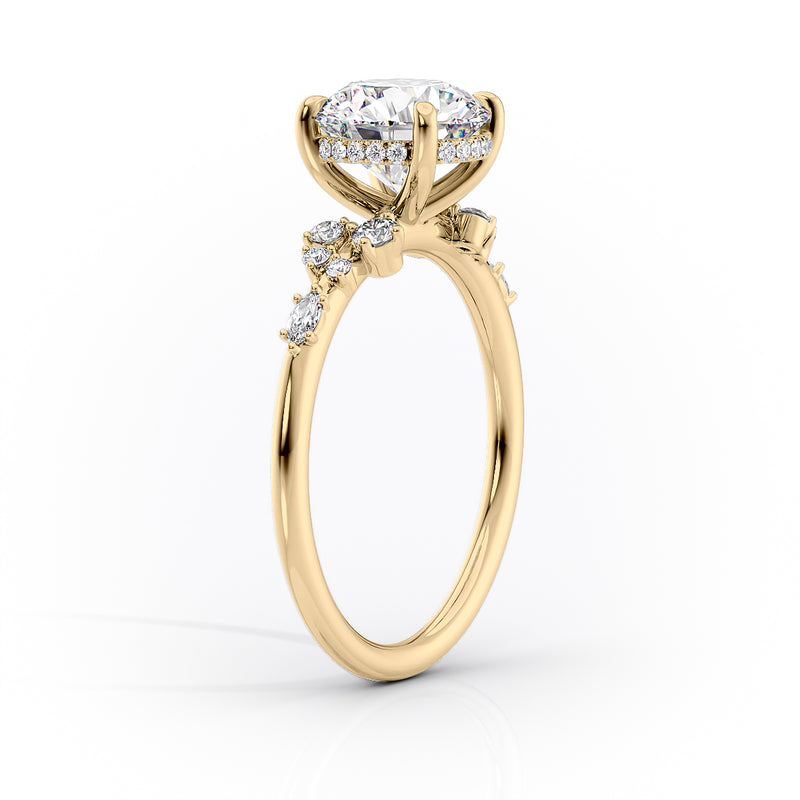 2 CT Pear Cut Cluster Engagement Ring - Moissanite Diamond