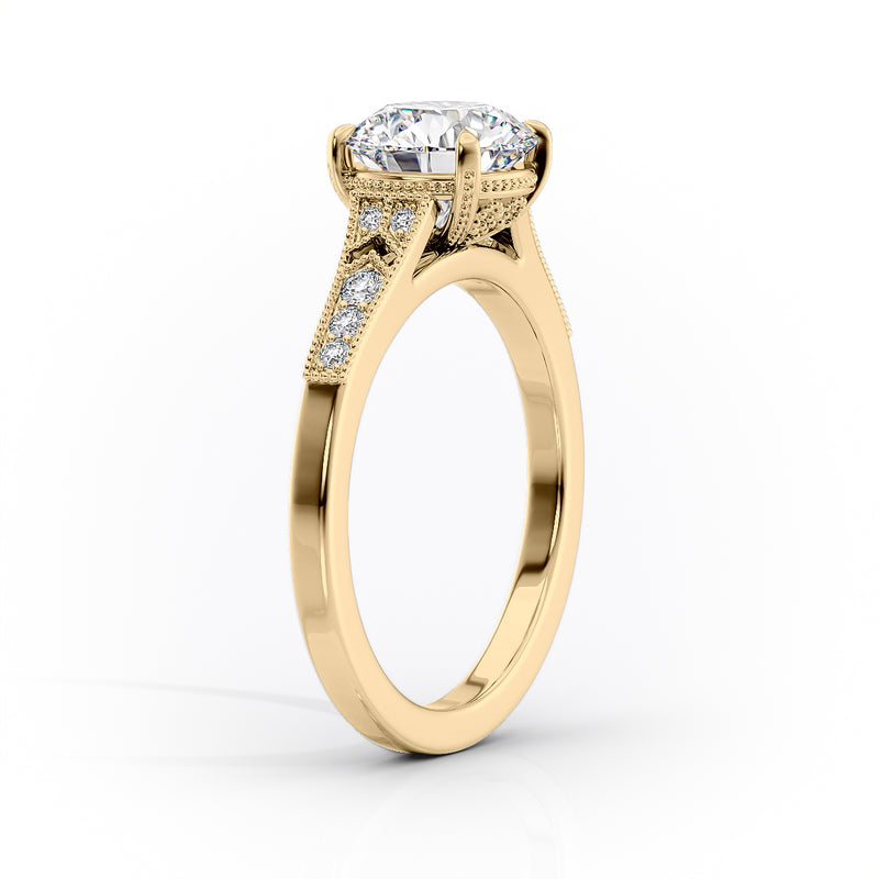 2 CT Oval Cut Vintage Engagement Ring - Moissanite Diamond