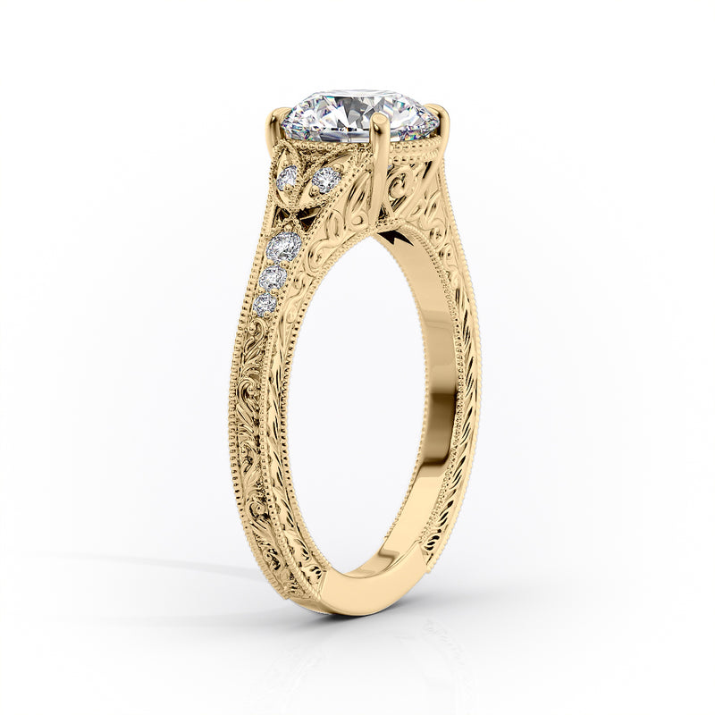 2 CT Asscher Cut Split Shank Vintage Engagement Ring - Moissanite Diamond