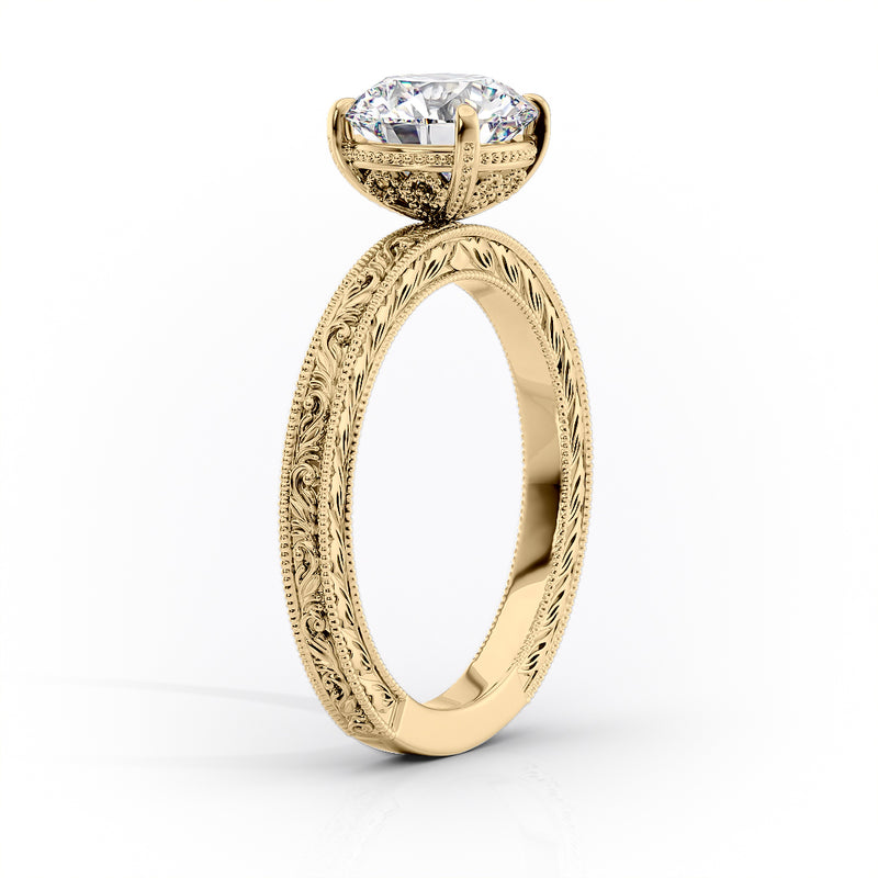 2 CT Asscher Cut Vintage Engagement Ring - Moissanite Diamond
