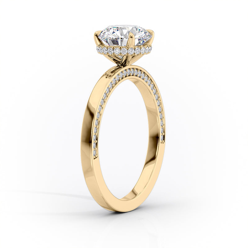 2 CT Marquise Cut Hidden Pave Engagement Ring - Moissanite Diamond