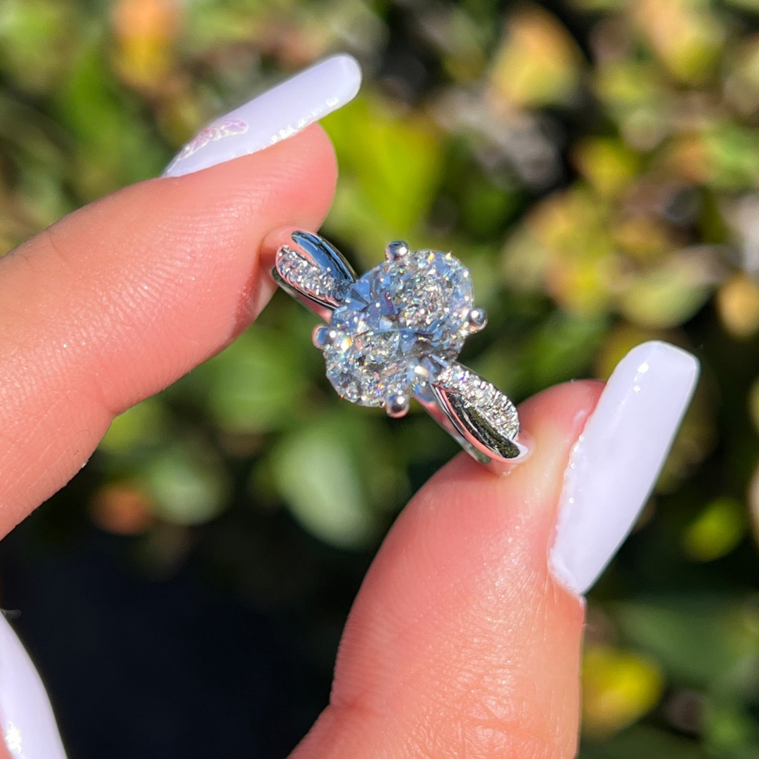 2 CT Oval Infinity Engagement Ring - Moissanite Diamond