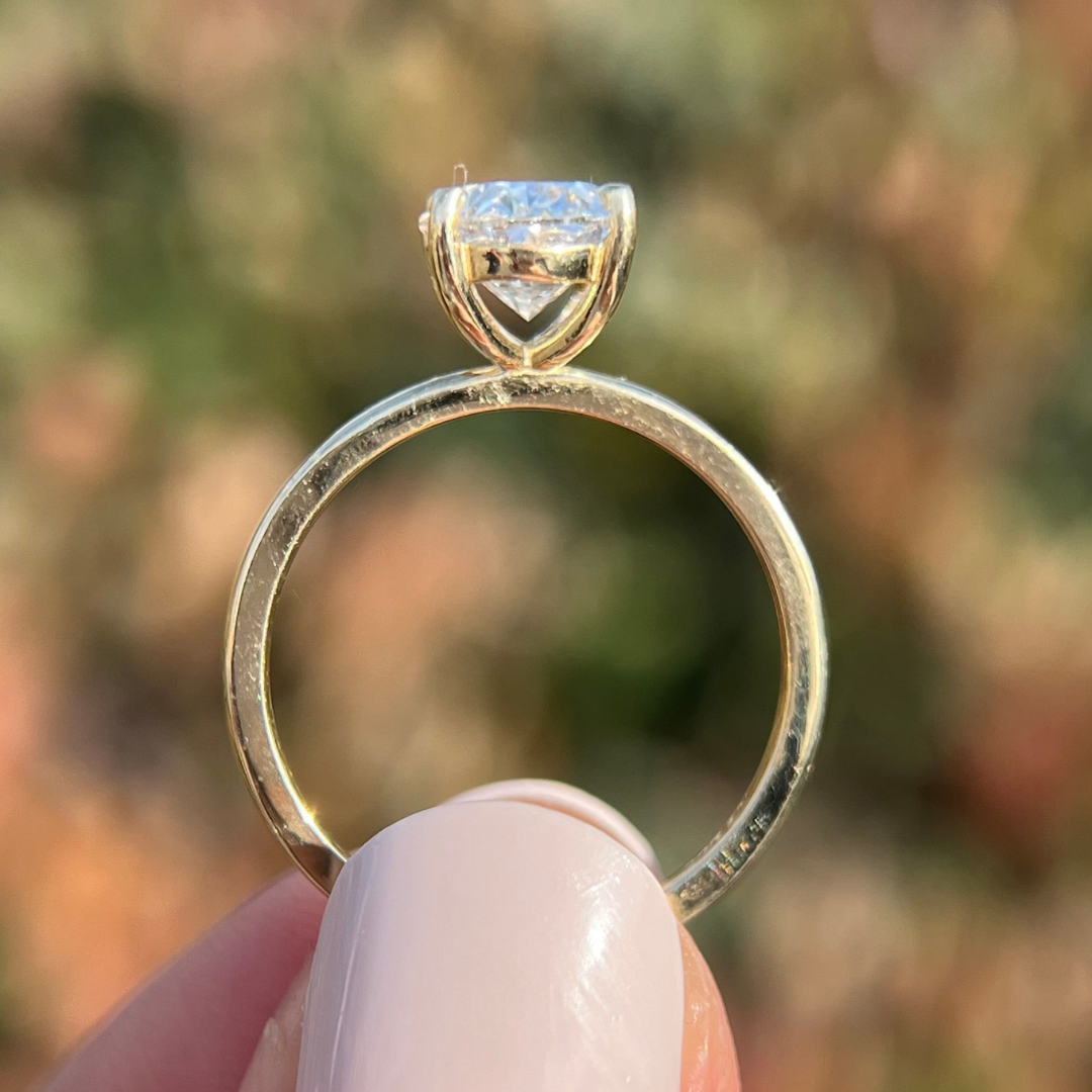 2 CT Oval Cut Solitaire Engagement Ring - Lab Grown Diamond