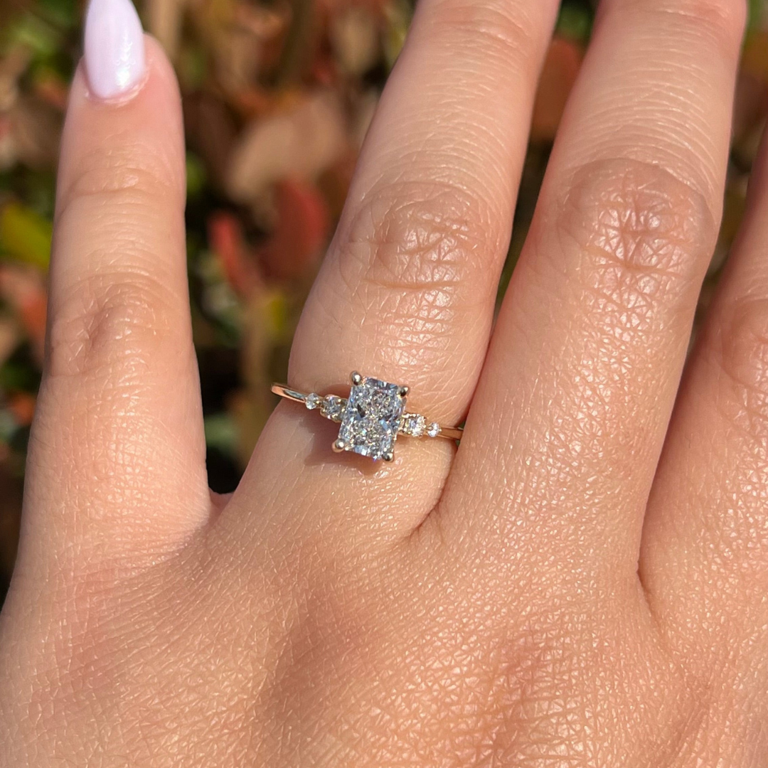 2 CT Radiant Cut Four Stone Engagement Ring - Lab Grown Diamond
