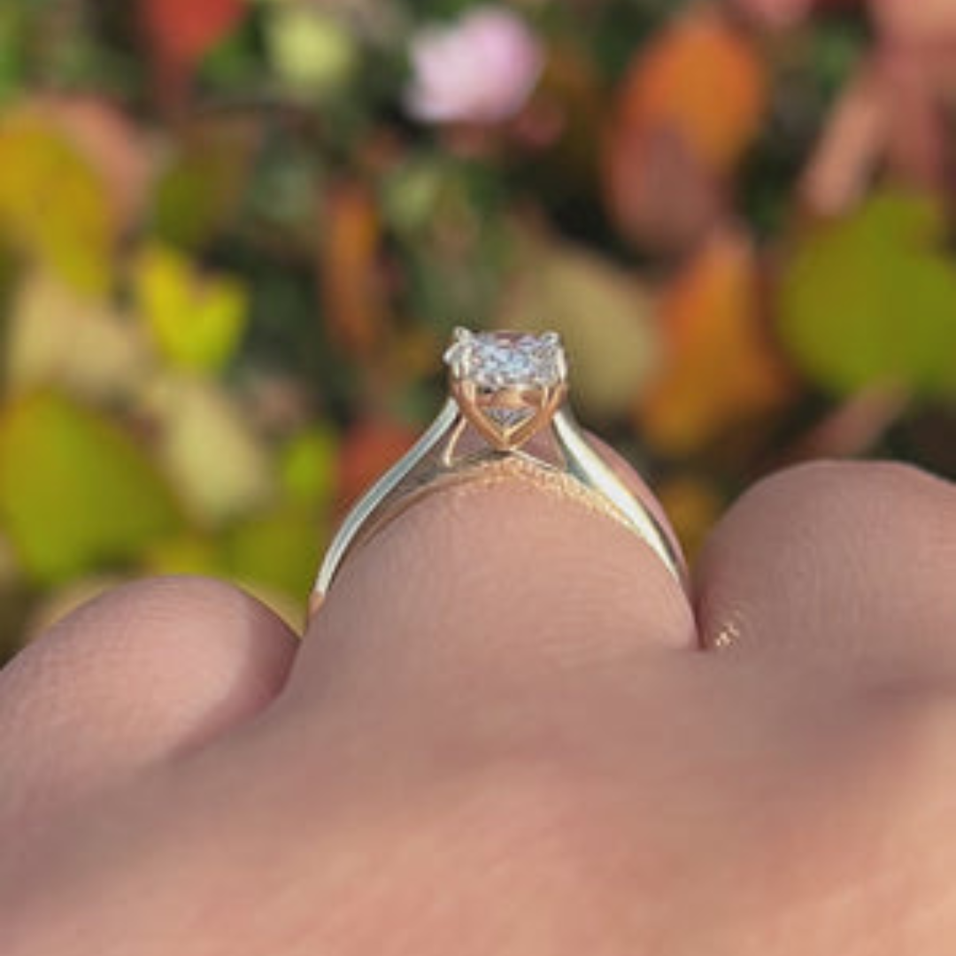 2 CT Oval Cut Solitaire Engagement Ring - Lab Grown Diamond
