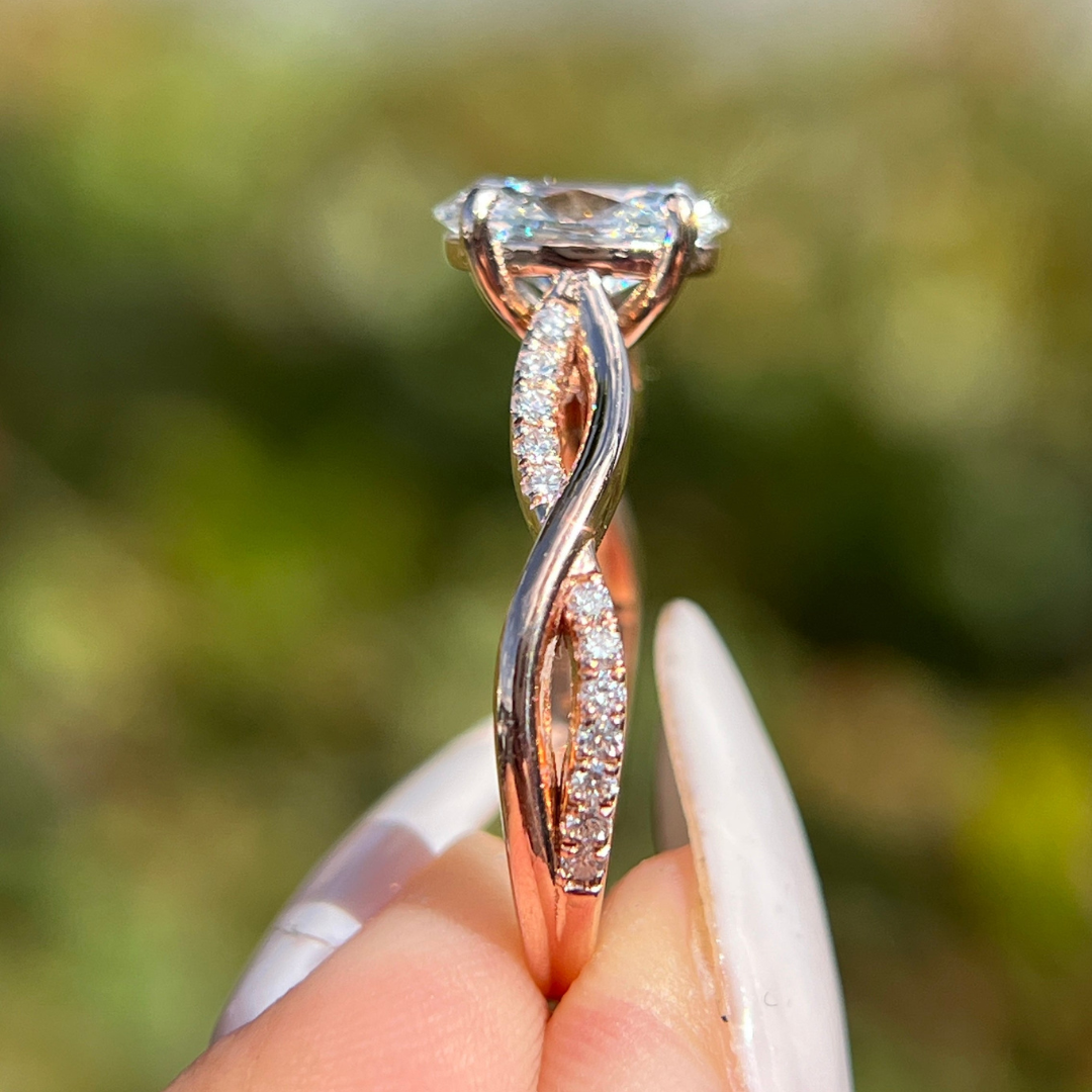 1 CT Oval Cut  Infinity Engagement Ring - Moissanite Diamond