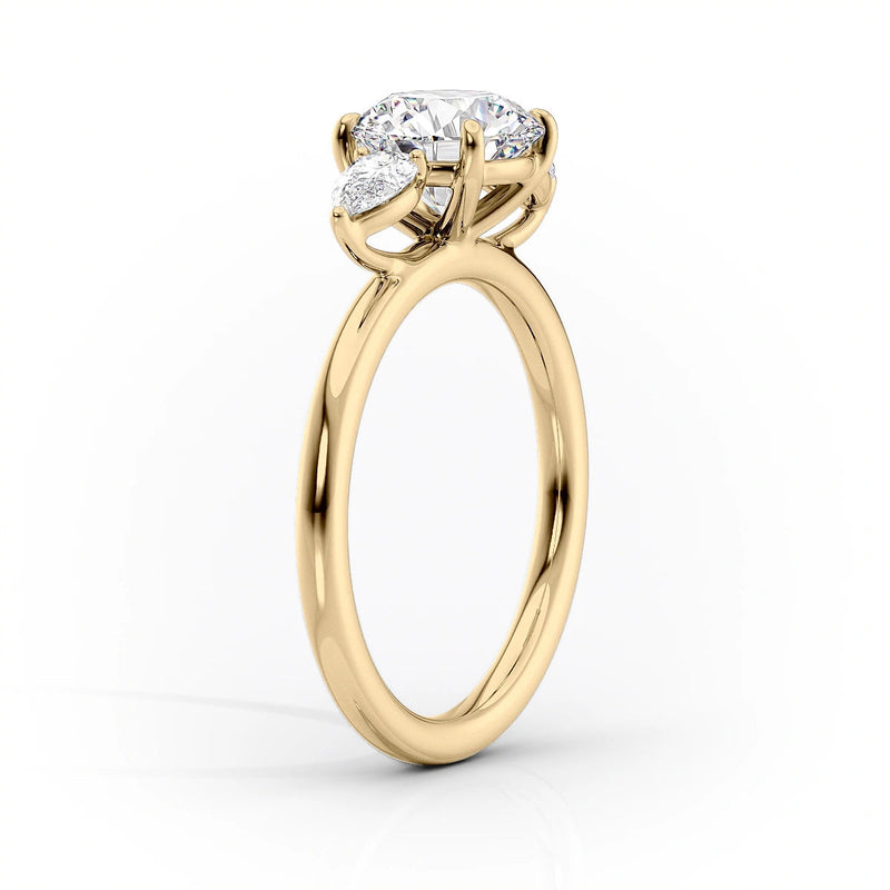 2 CT Pear Cut Three Stone Engagement Ring - Moissanite Diamond
