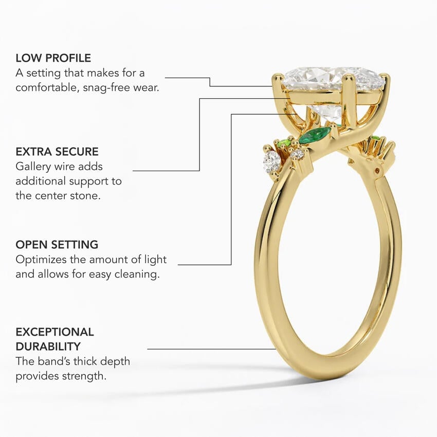 2 CT Oval Cut Moissanite Diamond Twig Engagement Ring