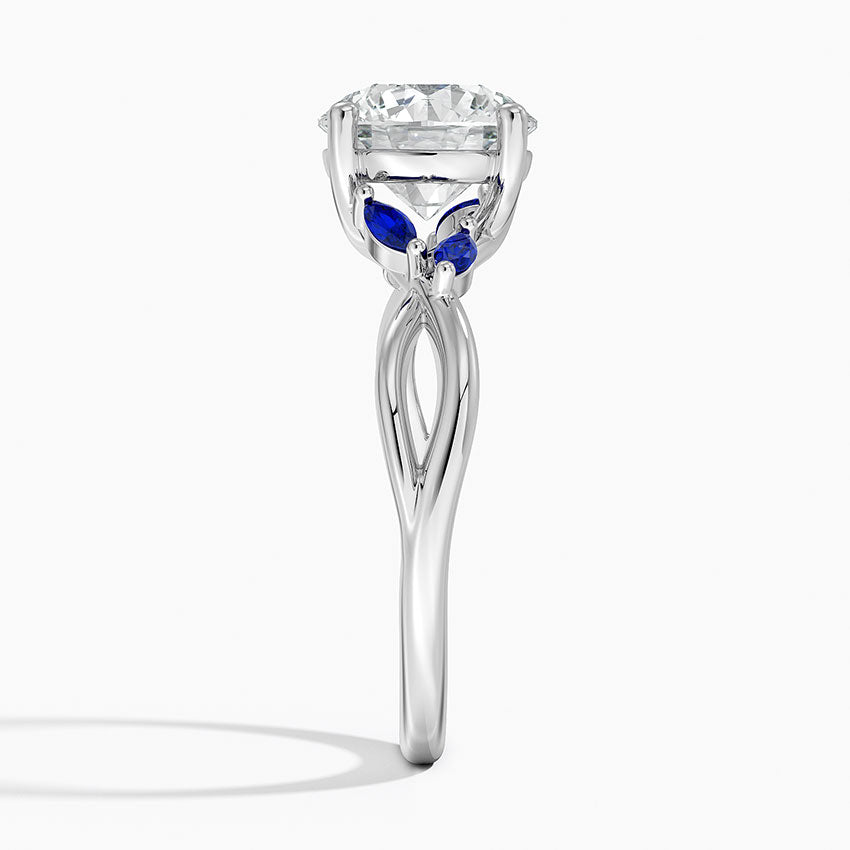 2 CT Round Cut Moissanite Diamond Cluster Engagement Ring