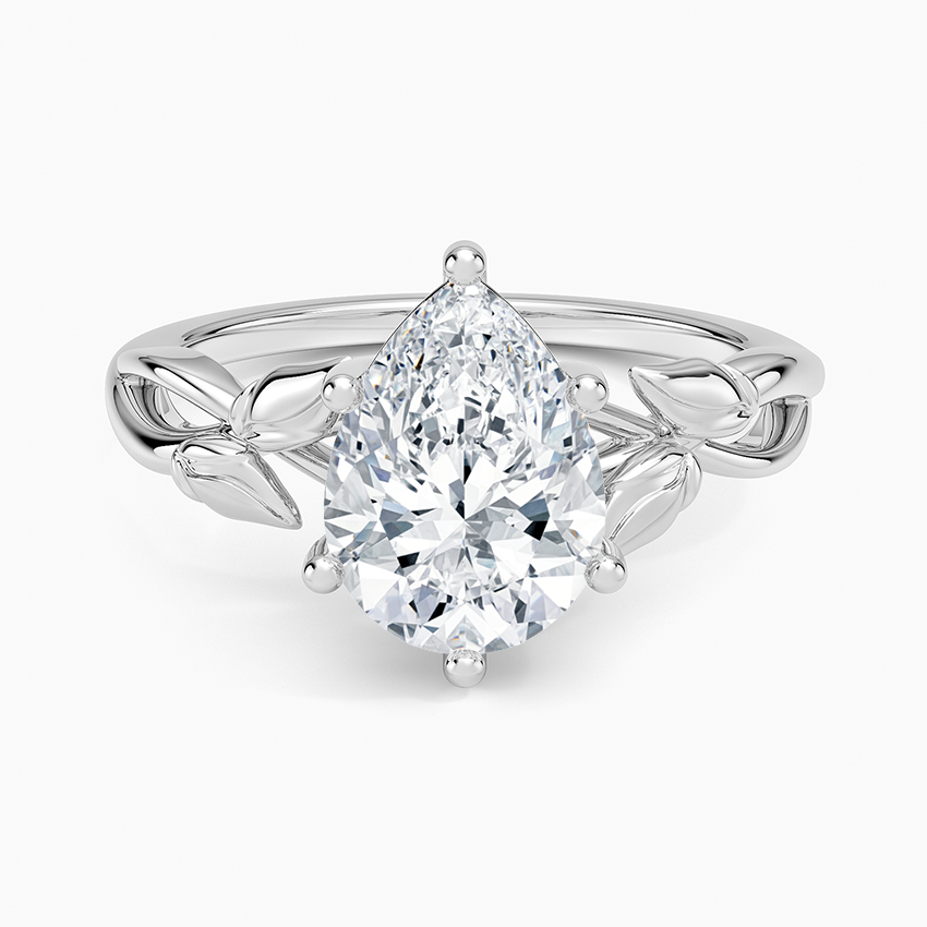 2 CT Pear Cut Moissanite Diamond Nature Inspired Solitaire Engagement Ring