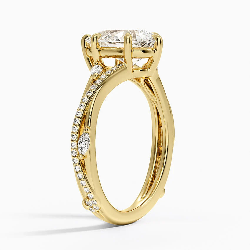 2 CT Pear Cut Moissanite Diamond Nature Inspired Engagement Ring