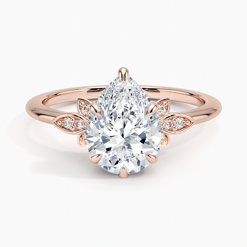 2 CT Pear Cut Moissanite Diamond Cluster Engagement Ring
