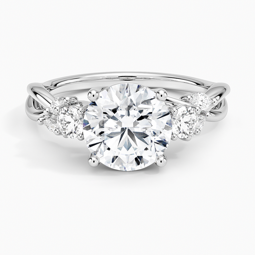 2 CT Round Cut Moissanite Diamond Infinity Cluster Engagement Ring