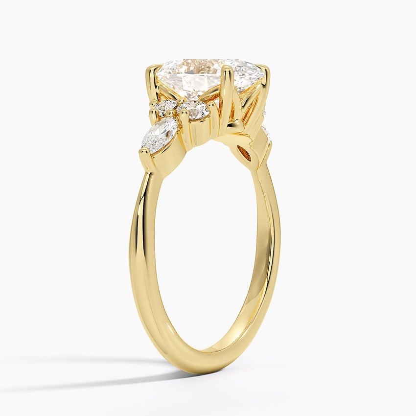 2 CT Oval Cut Moissanite Diamond Cluster Engagement Ring