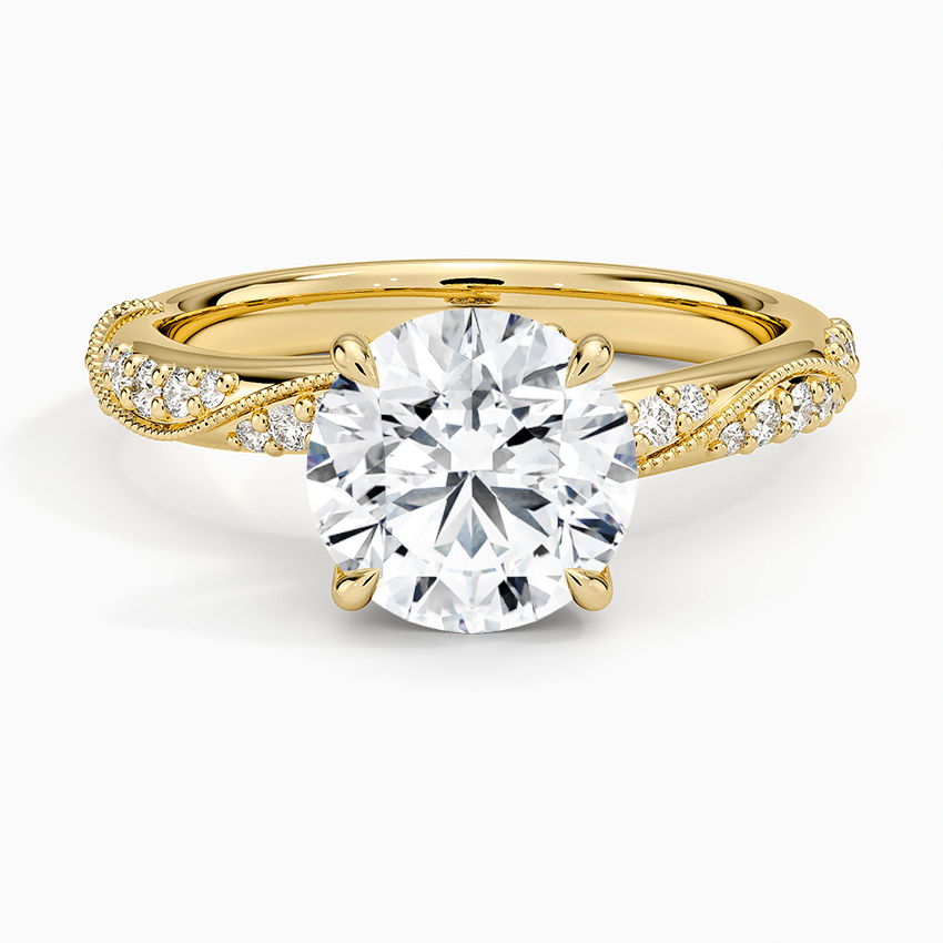 1 CT Round Cut Moissanite Diamond Nature Inspired Engagement Ring