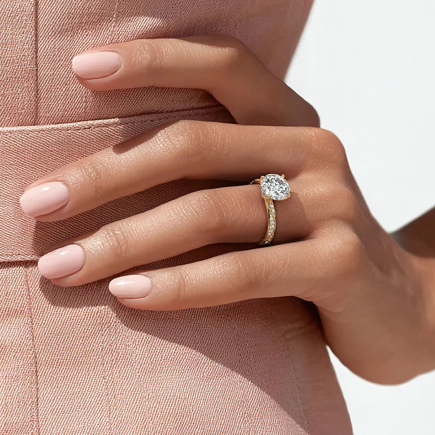 1 CT Round Cut Moissanite Diamond Nature Inspired Engagement Ring