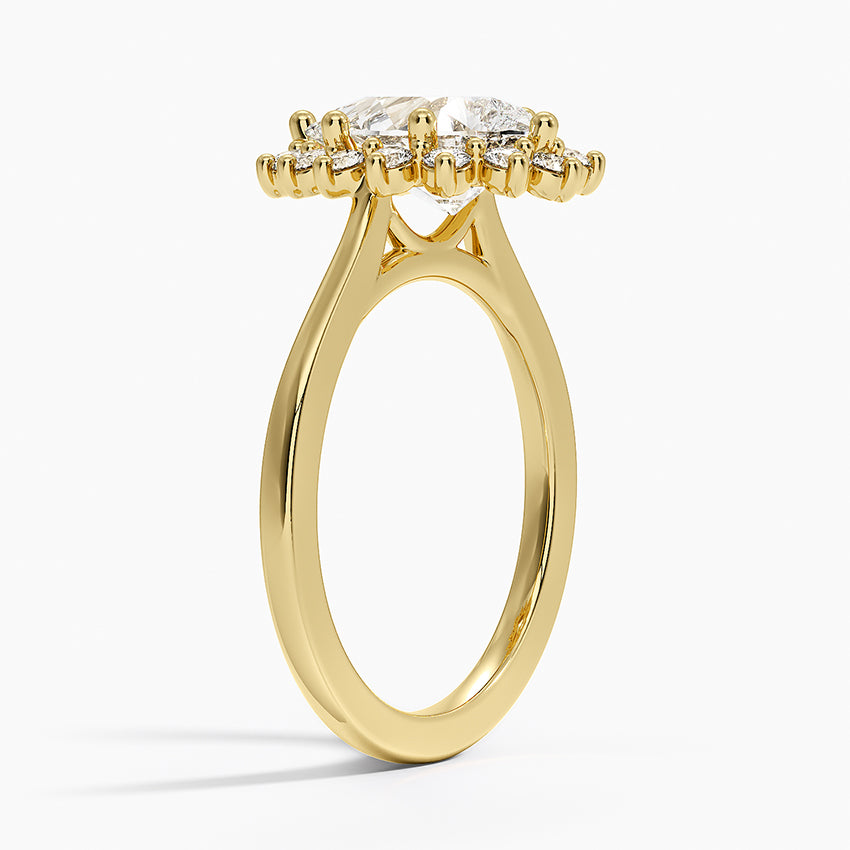 2 CT Pear Cut Moissanite Diamond Halo Engagement Ring