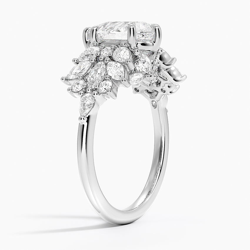 2 CT  Pear Cut Moissanite Diamond Garden Inspired Engagement Ring