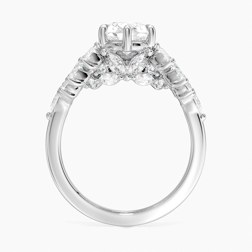 2 CT  Pear Cut Moissanite Diamond Garden Inspired Engagement Ring