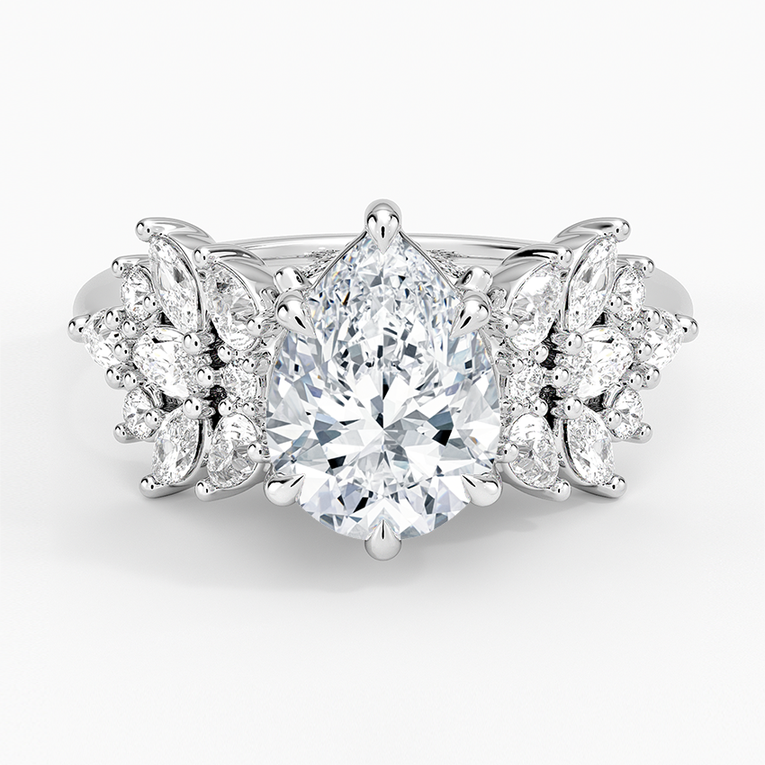 2 CT  Pear Cut Moissanite Diamond Garden Inspired Engagement Ring