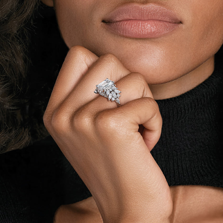 2 CT  Pear Cut Moissanite Diamond Garden Inspired Engagement Ring