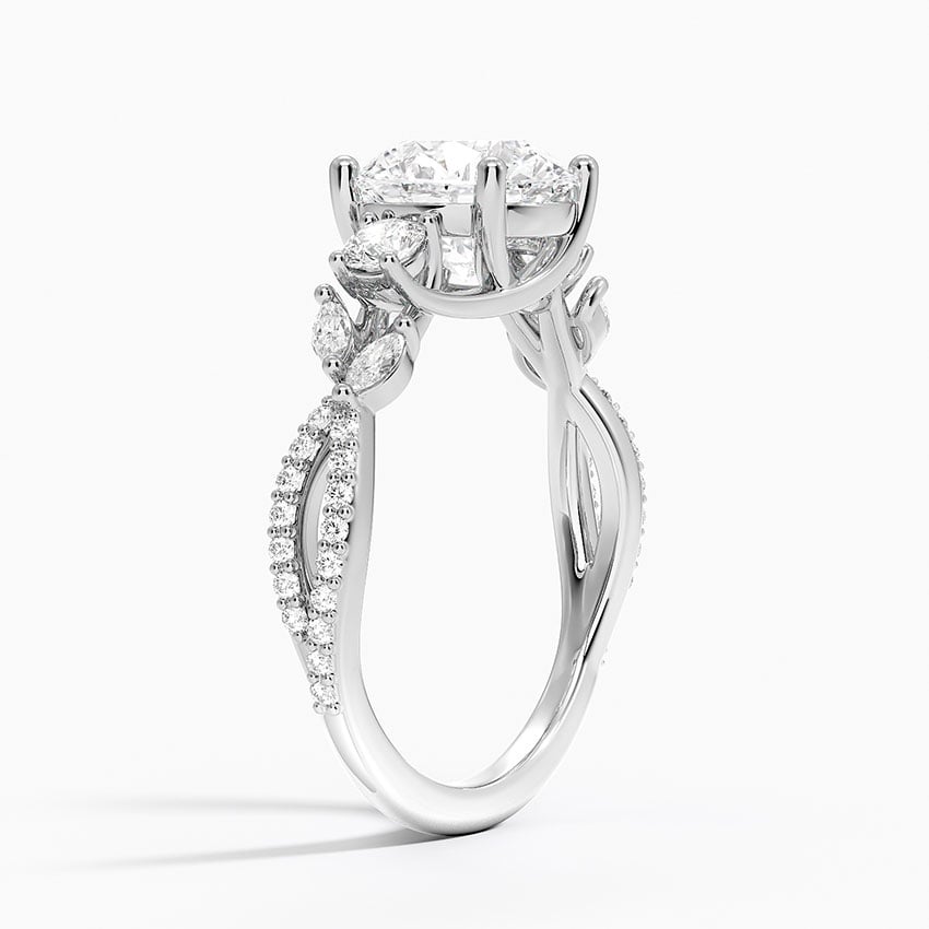 2 CT  Round Cut Moissanite Diamond Three Stone Engagement Ring