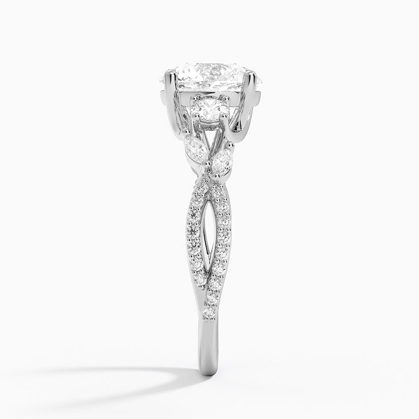 2 CT  Round Cut Moissanite Diamond Three Stone Engagement Ring