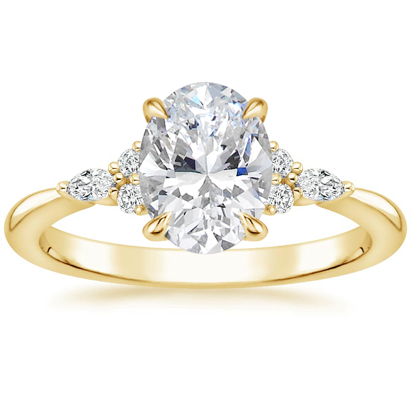 1 CT Oval Cut Moissanite Diamond Cluster Bridal Ring Set