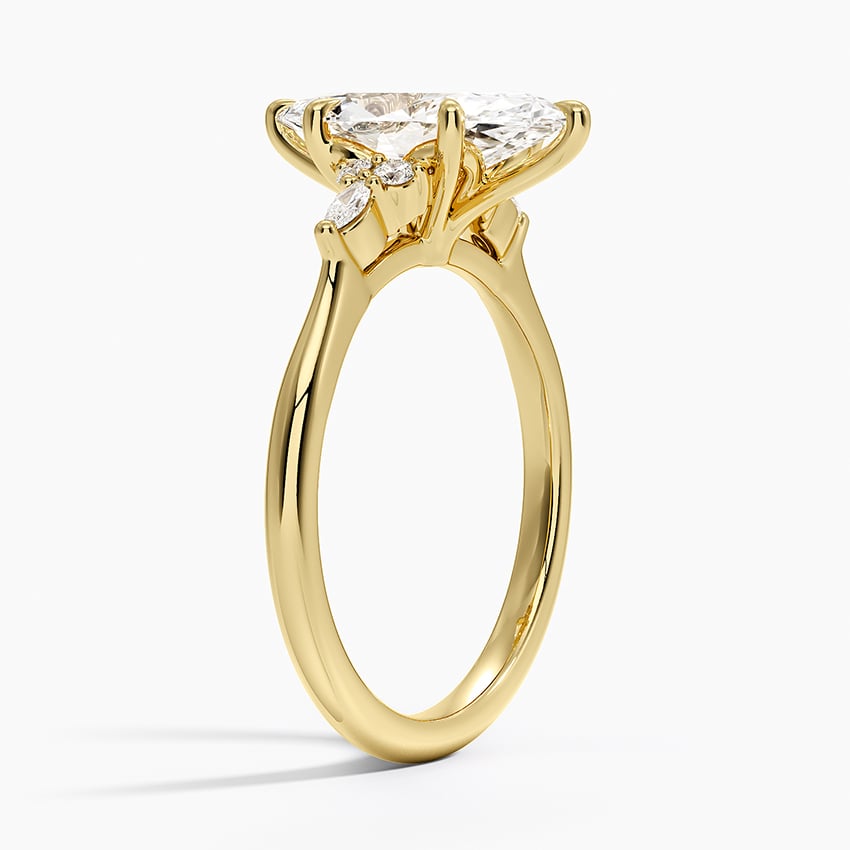 2 CT Marquise Cut Moissanite Diamond Cluster Engagement Ring