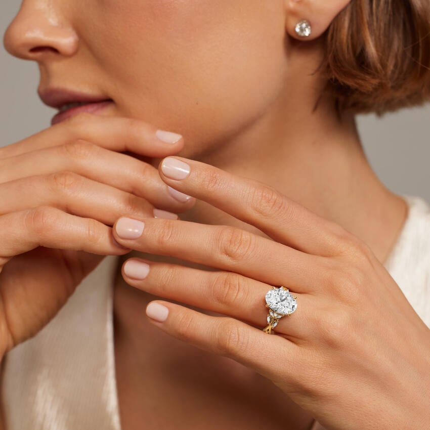 1 CT Pear Cut Moissanite Diamond Nature Inspired Engagement Ring