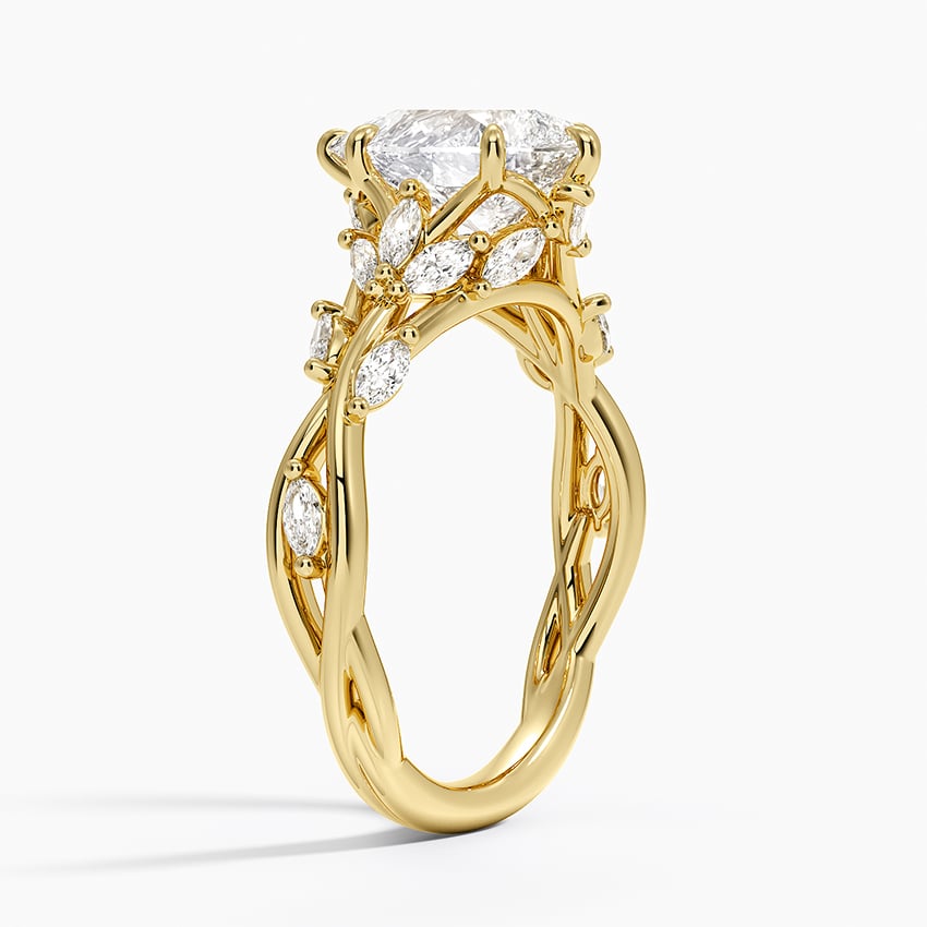 1 CT Pear Cut Moissanite Diamond Nature Inspired Engagement Ring