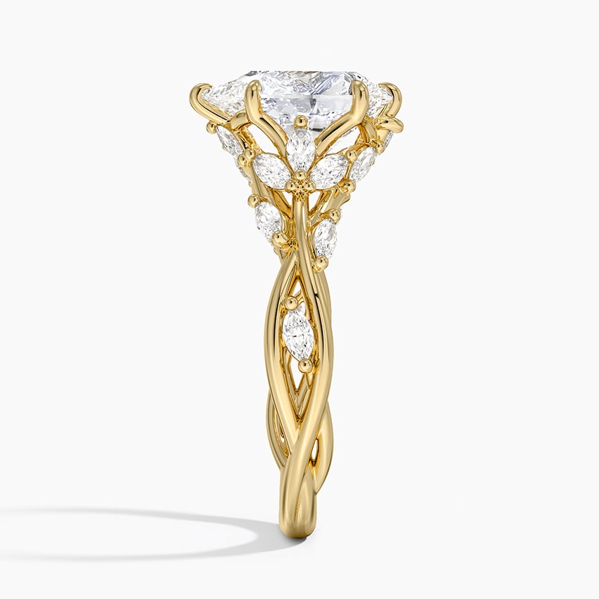 1 CT Pear Cut Moissanite Diamond Nature Inspired Engagement Ring