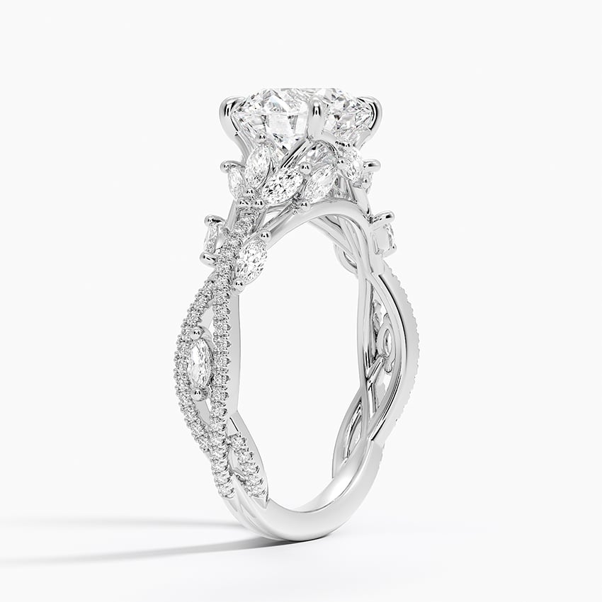 2 CT Round Cut Moissanite Diamond Nature Inspired Engagement Ring