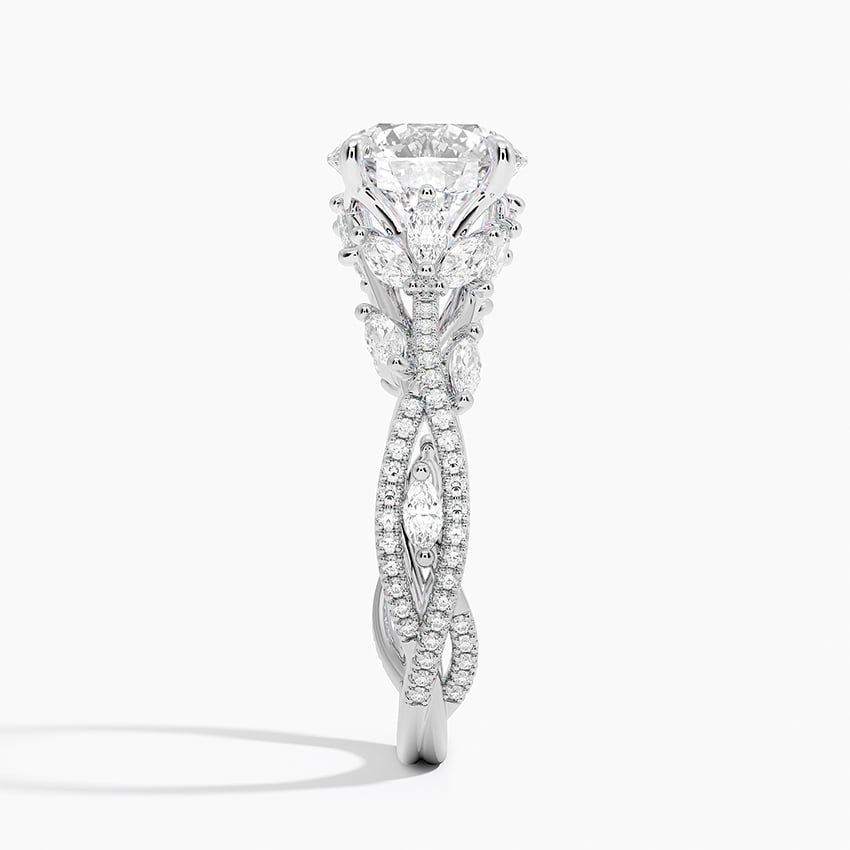 2 CT Round Cut Moissanite Diamond Nature Inspired Engagement Ring