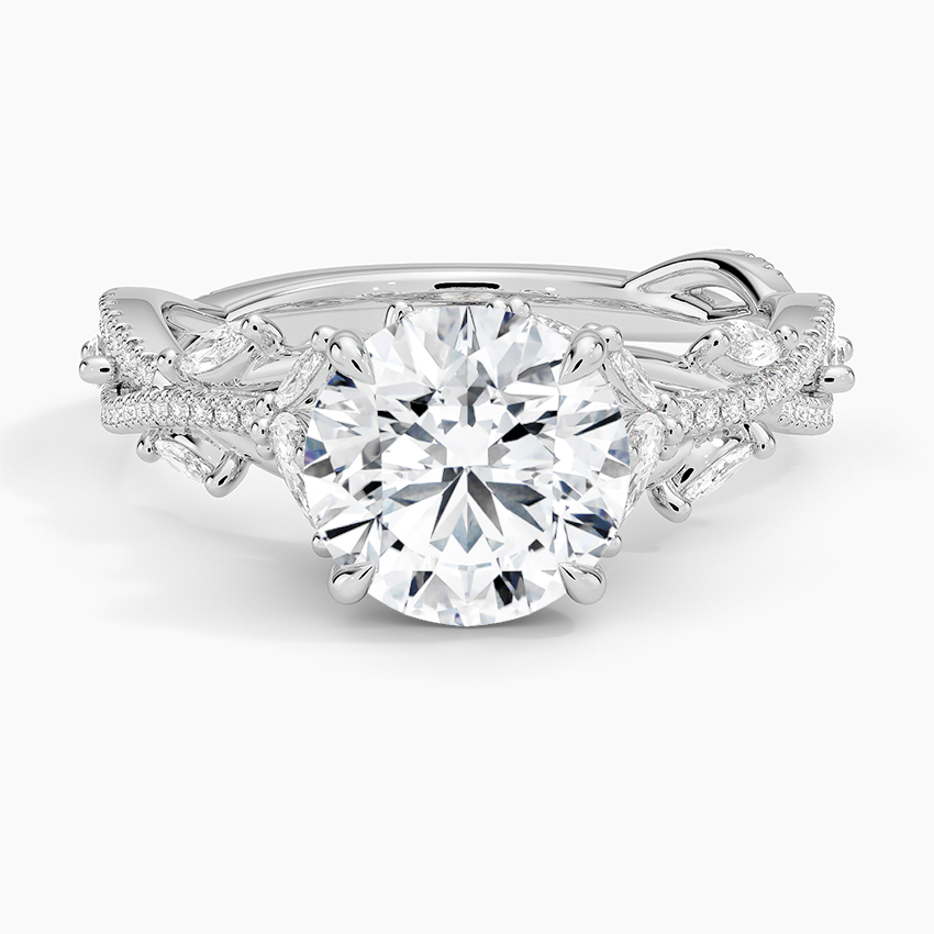 2 CT Round Cut Moissanite Diamond Nature Inspired Engagement Ring