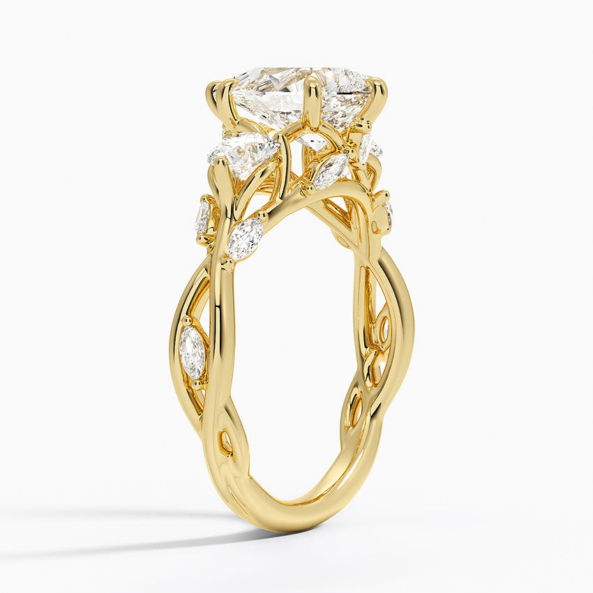 2 CT Pear Cut Moissanite Diamond Three Stone Engagement Ring