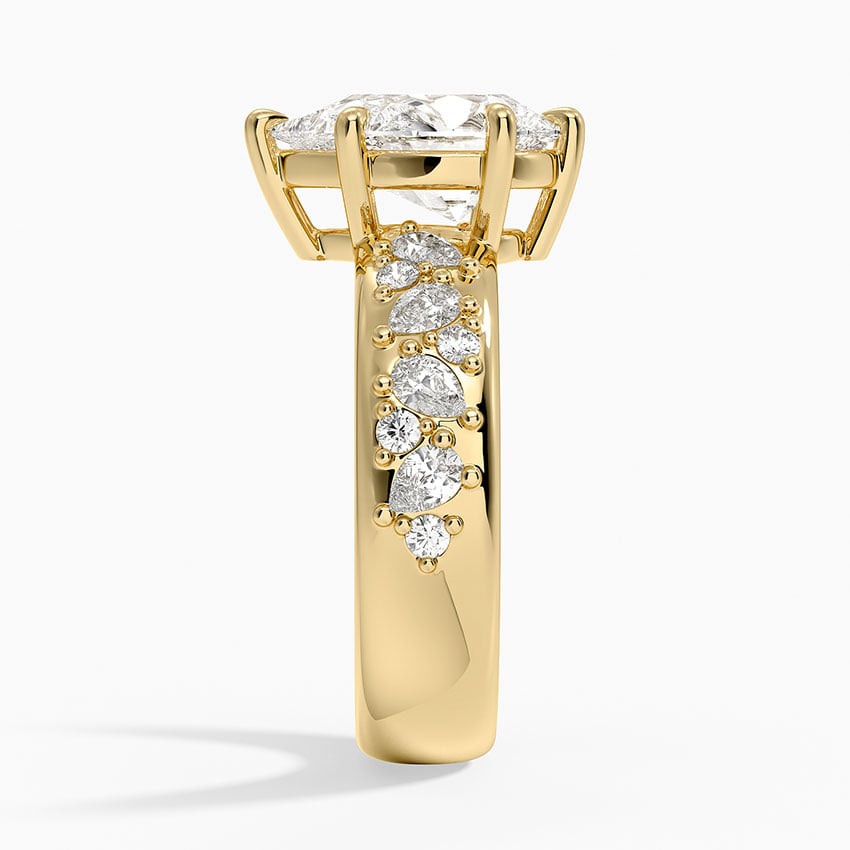 2 CT Pear Cut Moissanite Diamond Mosaic Solitaire Engagement Ring
