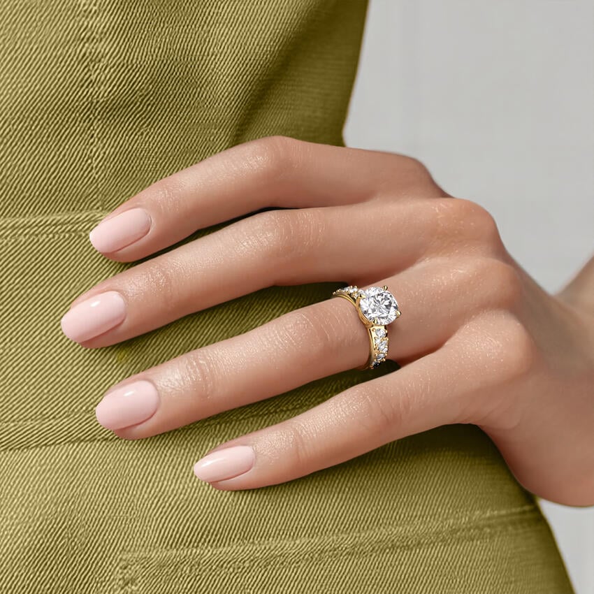 2 CT Pear Cut Moissanite Diamond Mosaic Solitaire Engagement Ring