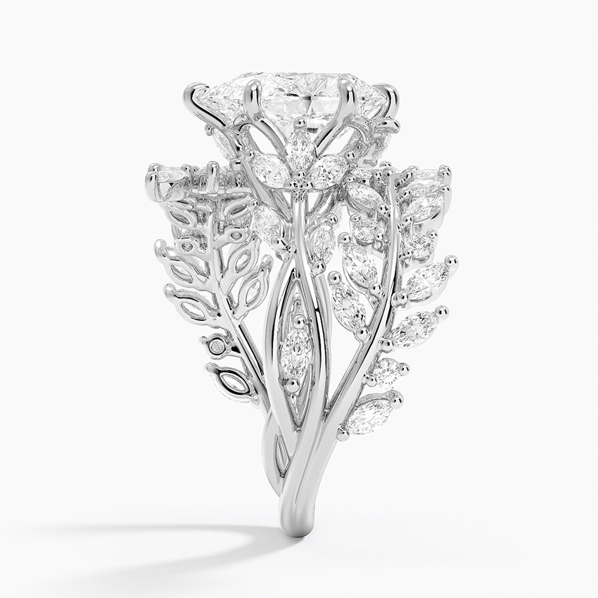 2 CT Pear Cut Moissanite Diamond Garden Inspired Engagement Ring