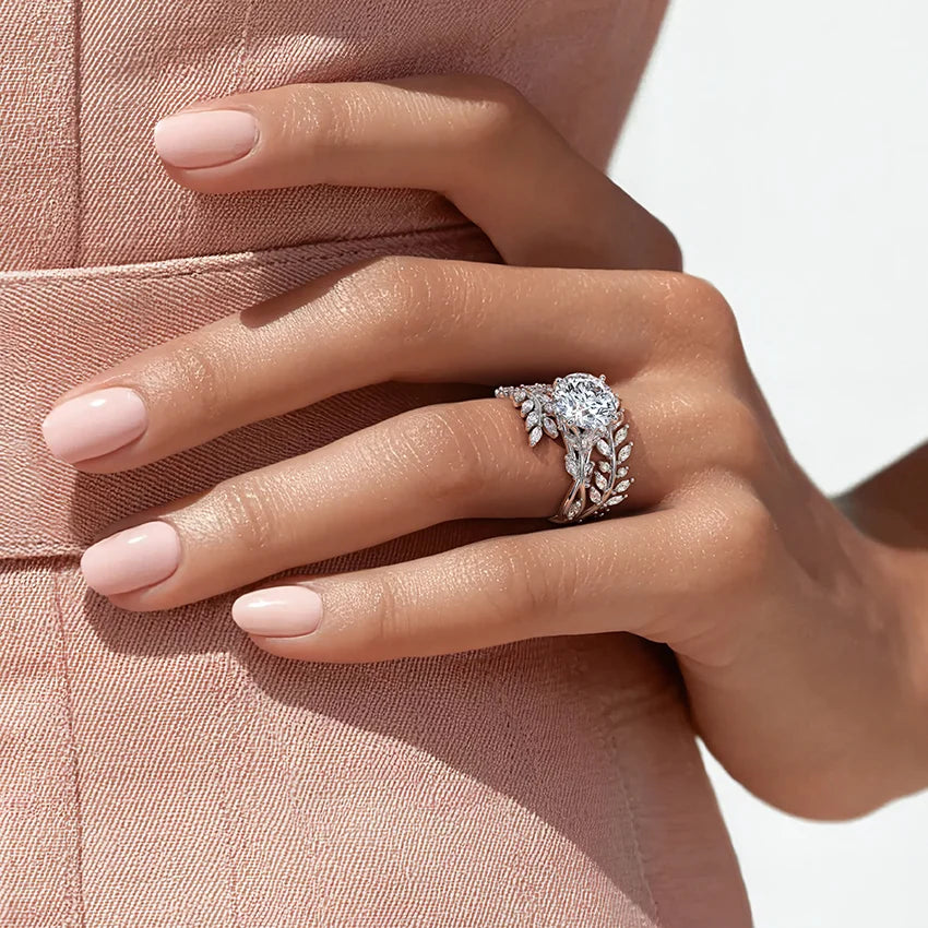 2 CT Pear Cut Moissanite Diamond Garden Inspired Engagement Ring