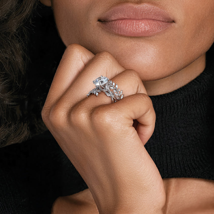 2 CT Pear Cut Moissanite Diamond Garden Inspired Engagement Ring
