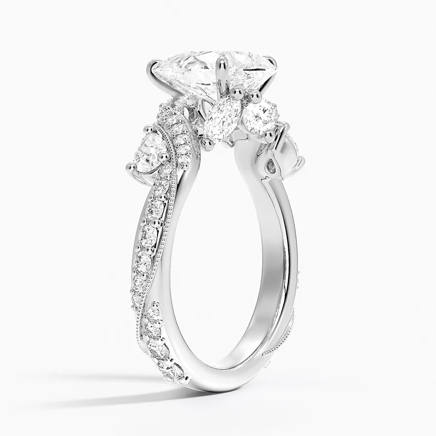 2 CT Pear Cut Moissanite Diamond Vintage Engagement Ring