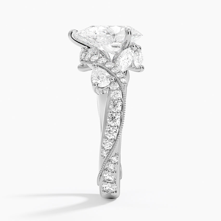 2 CT Pear Cut Moissanite Diamond Vintage Engagement Ring