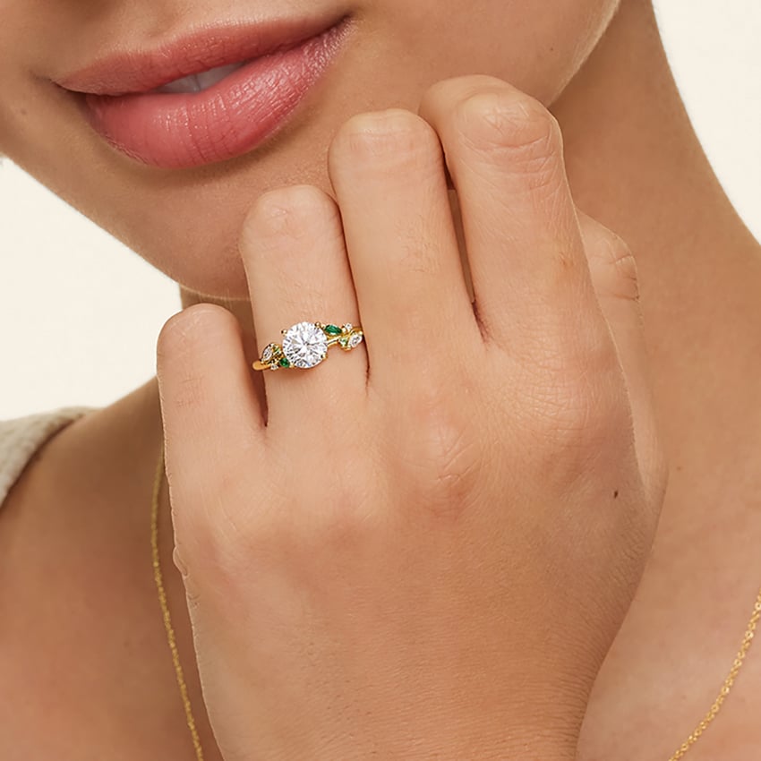 2 CT Oval Cut Moissanite Diamond Twig Engagement Ring